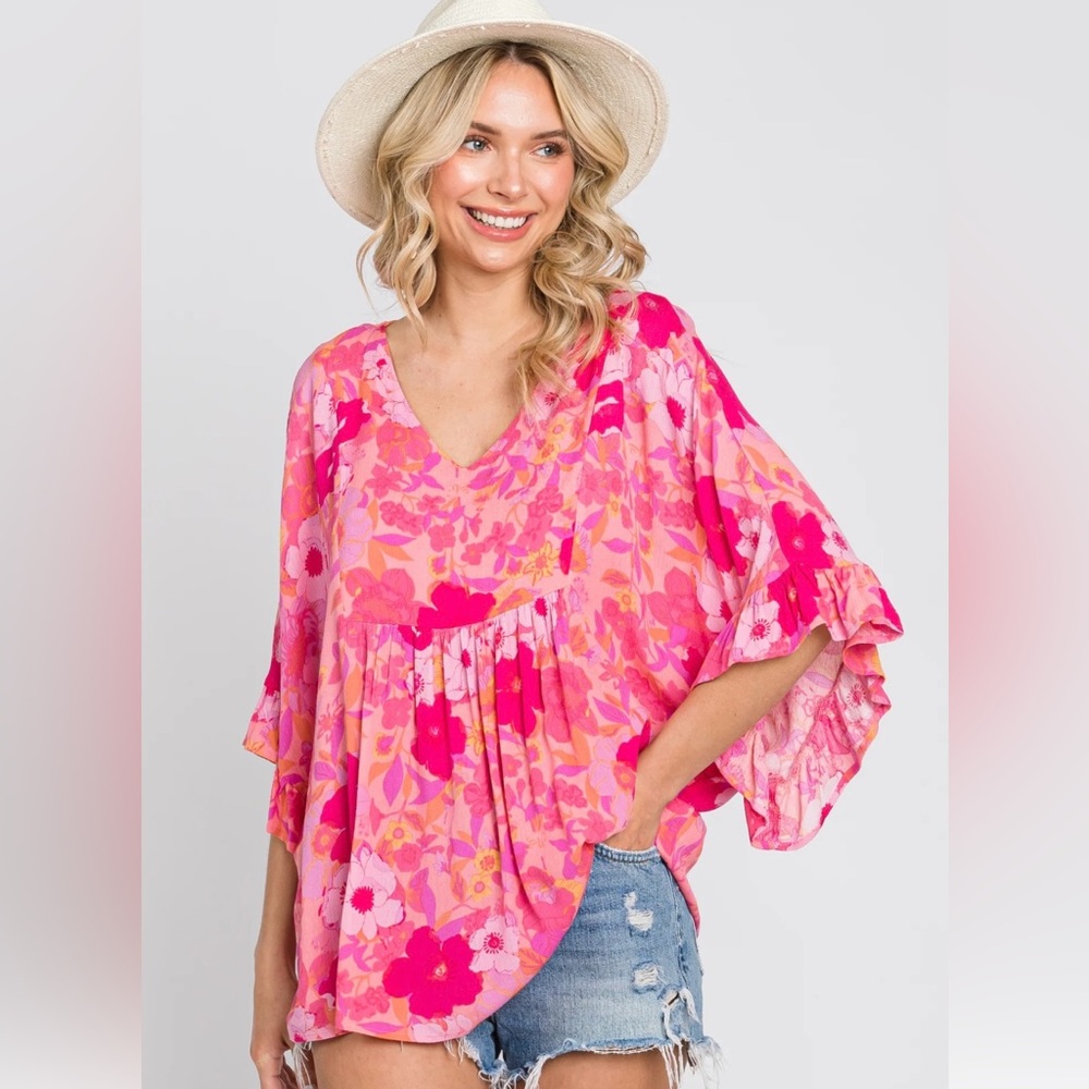 Floral Pink Women's Top